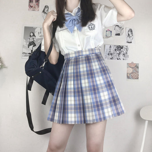 白菜jk格裙春夏百褶裙格子半身裙 原创jk制服格裙正版裙